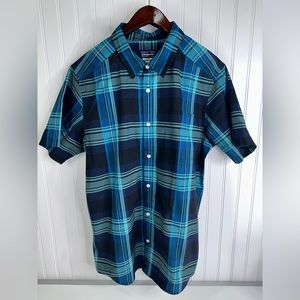 Patagonia Short Sleeve Organic Cotton Button Down Shirt Checkered Plaid Mens L